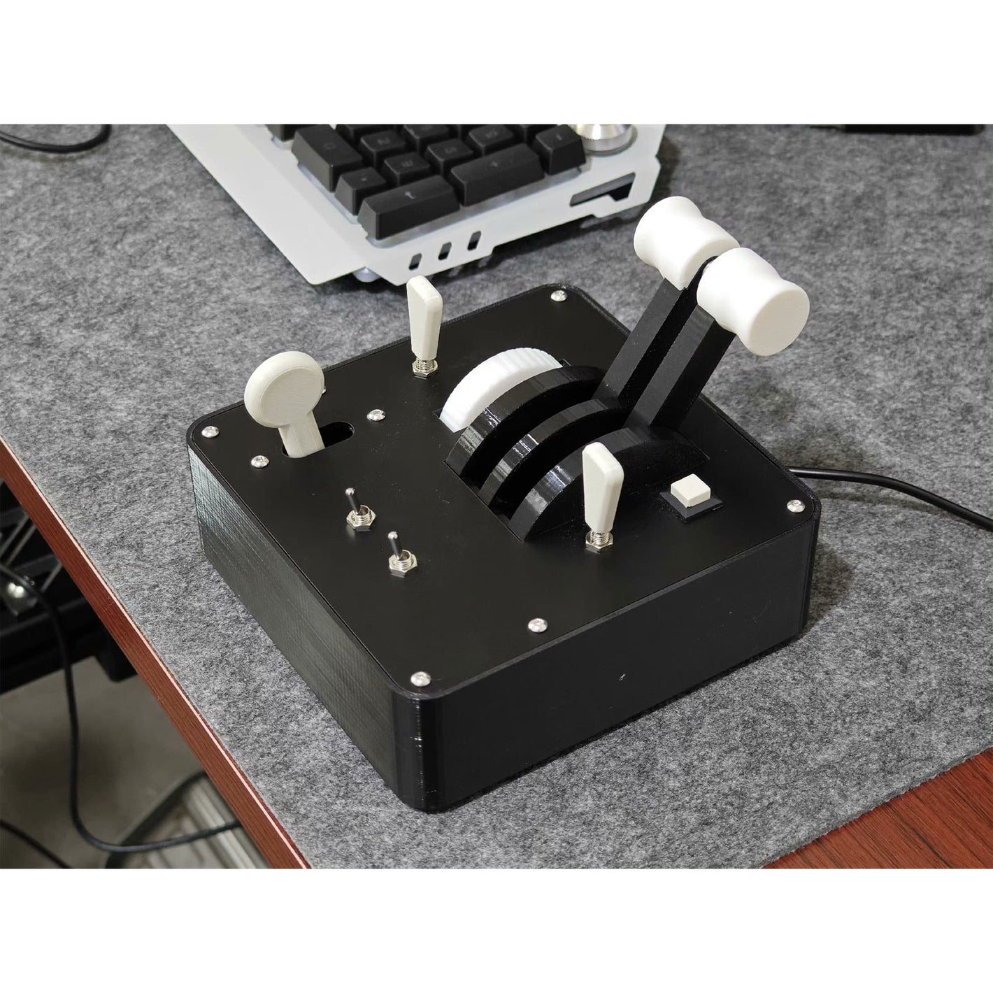 Simplayer Basic Version USB Plug and Play Throttle Box with Two Throttle Push Rods for Flight Racing Game Simulators