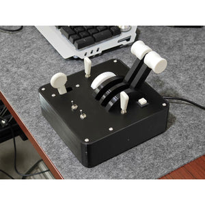 Basic Version USB Plug and Play Throttle Box with Two Throttle Push Rods for Flight Racing Game Simulators