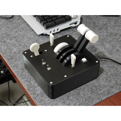 Basic Version USB Plug and Play Throttle Box with Two Throttle Push Rods for Flight Racing Game Simulators