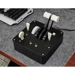 Airbus Version USB Plug and Play Throttle Box with Two Throttle Push Rods for Flight Racing Game Simulators