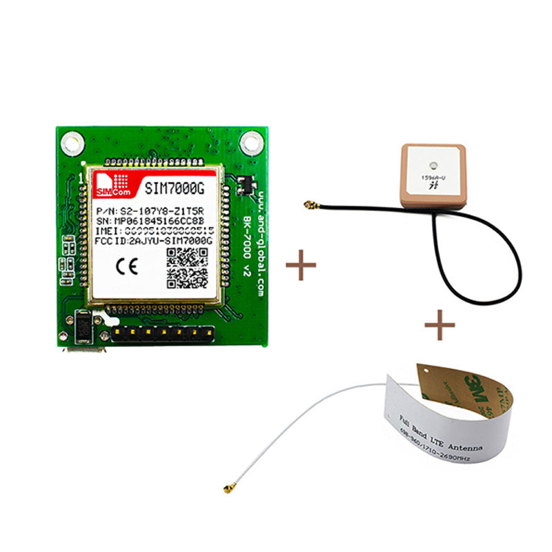 SIMCom SIM7000G Module Breakout Board LTE SIM7000G Board Multiple Interfaces + GPS Antenna + LTE Antenna