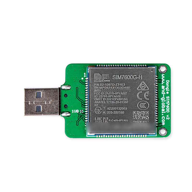 SIMCom SIM7600G-H USB Dongle LTE CAT 4 Module 150Mbps Downlink & 50Mbps Uplink Rates (without Antennas)