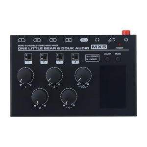 One Little Bear MX5 Mono/Stereo 4 Channel Mixer Ultra Low Noise Linear Mixer w/ 6.35mm/3.5mm Jacks