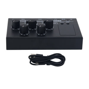 One Little Bear MX5 Mono/Stereo 4 Channel Mixer Ultra Low Noise Linear Mixer w/ 6.35mm/3.5mm Jacks