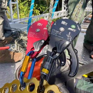 Red ASAT RD2 Unidirectional Brake Pulley Type Descender Lift Retarder 30-150KN Industrial Rope Climbing Accessory