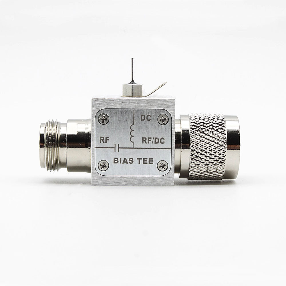 0.01-3GHz 3A High Current Bias Tee 50V RF DC Block 50ohms RF Coaxial Feed with N-Type Connector