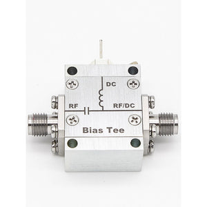 100kHz-1.0GHz 2A High Current Bias Tee 50ohms 50V RF DC Block with Stainless Steel RF-SMA Female to RF/DC-SMA Female Connector