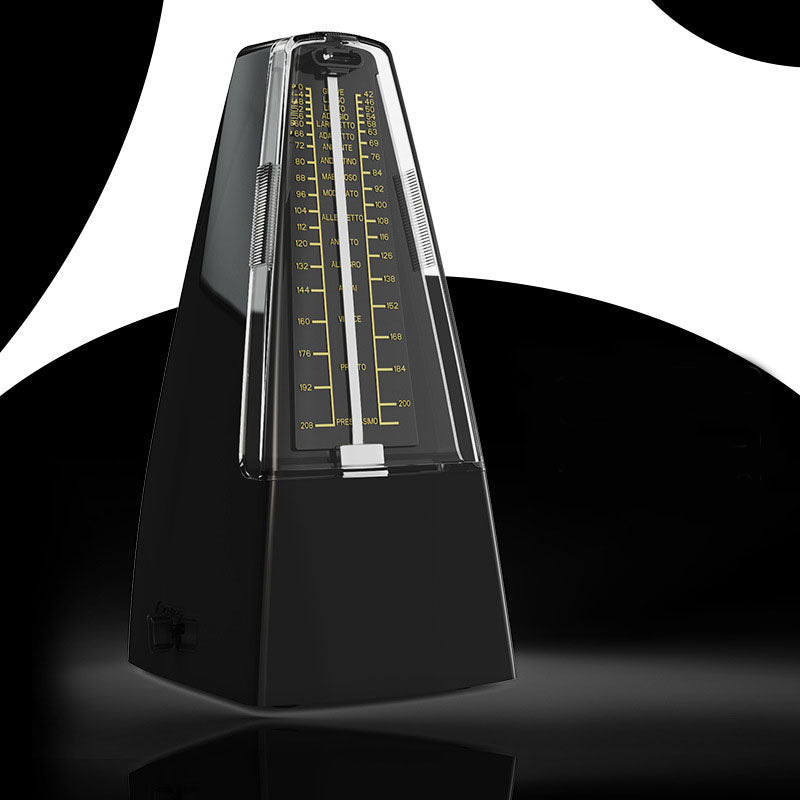 Black Mechanical Metronome 40-208 Beats Metronome with Metal Movement for Piano/Zheng/Violin/Guitar (without Brand Logo)