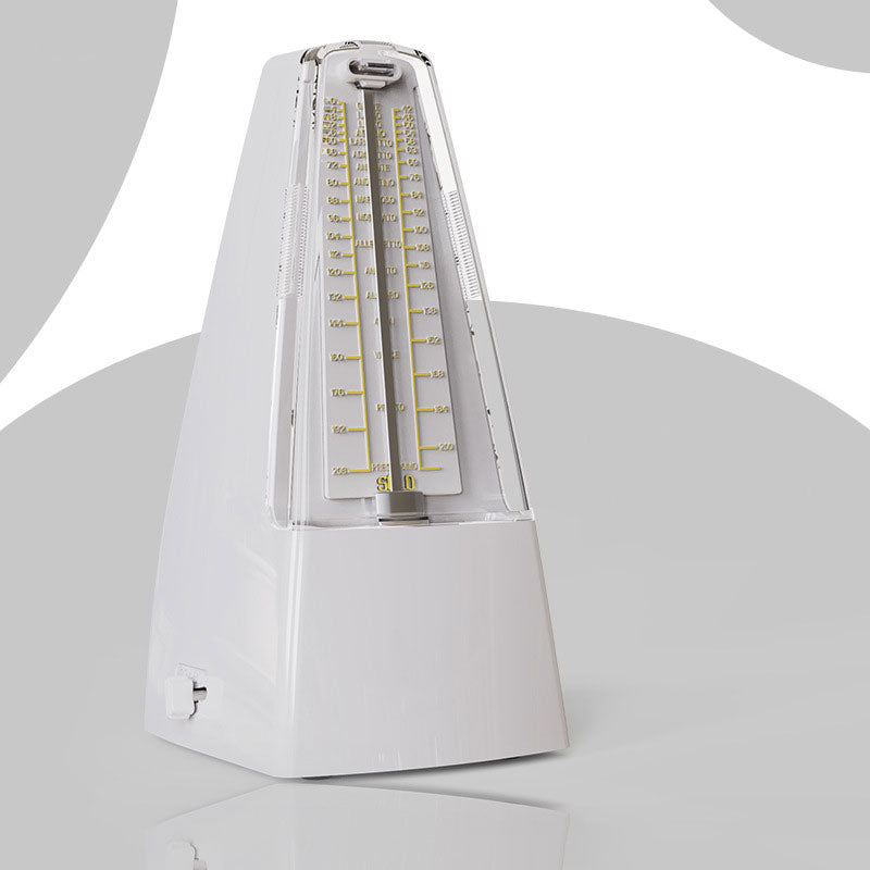 Classic White Mechanical Metronome 40-208 Beats Metronome with Metal Movement for Piano/Zheng/Violin/Guitar