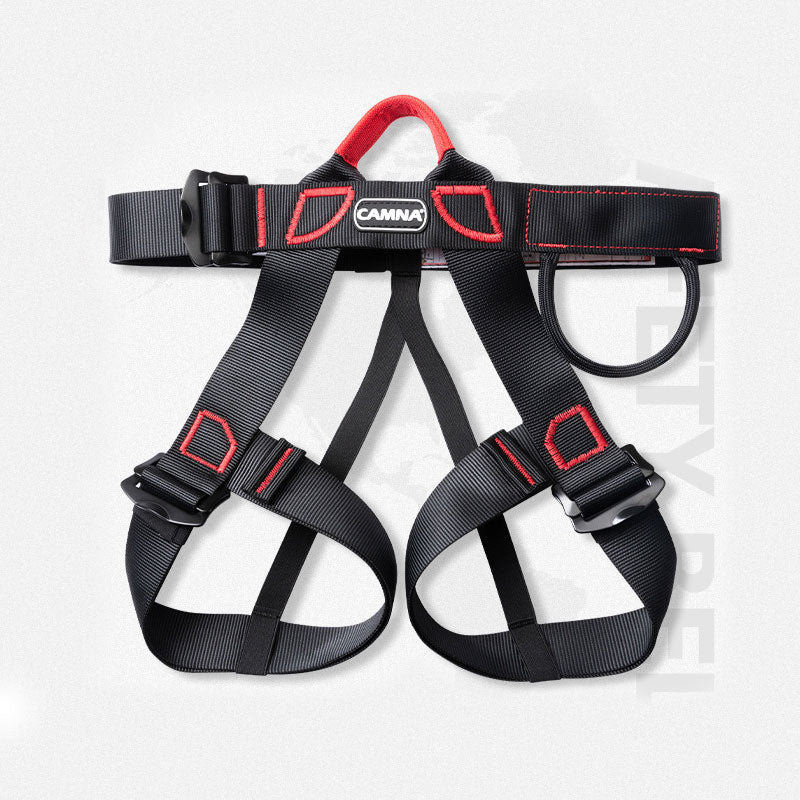 Black High Strength Polyester Seat-type Safety Belt Outdoor Fast Drop Climbing Waist Protection Belt