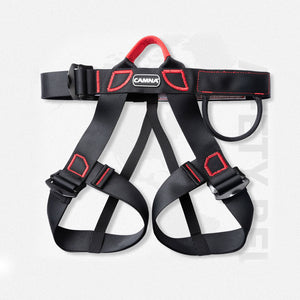 Black High Strength Polyester Seat-type Safety Belt Outdoor Fast Drop Climbing Waist Protection Belt