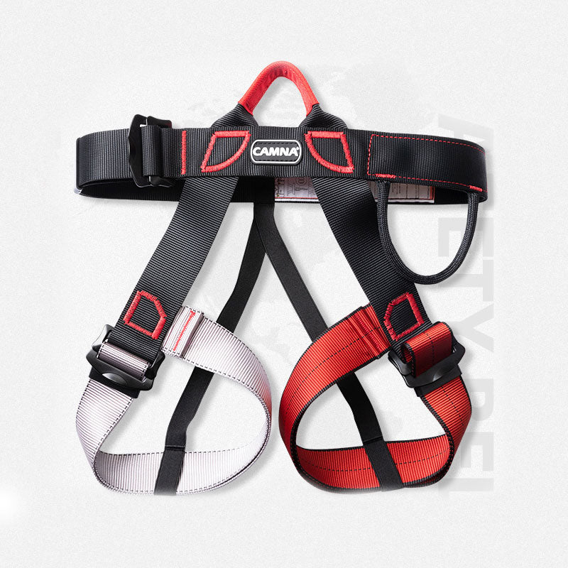 Black+Red+Grey High Strength Polyester Seat-type Safety Belt Outdoor Fast Drop Climbing Waist Protection Belt