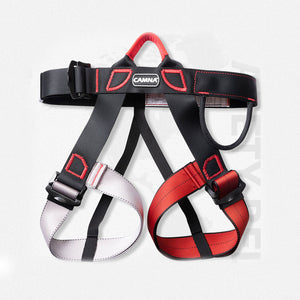 Black+Red+Grey High Strength Polyester Seat-type Safety Belt Outdoor Fast Drop Climbing Waist Protection Belt
