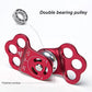 Three-hole Connection Fixing Aviation Aluminum Outdoor Climbing Pulley 30KN Built-in Double Ball Bearing