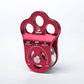 Three-hole Connection Fixing Aviation Aluminum Outdoor Climbing Pulley 30KN Built-in Double Ball Bearing