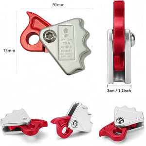 15KN Manual Control Anti-fall Device Aluminum-magnesium Alloy Climbing Safety Rope Locker for 9-12mm Ropes