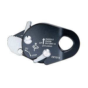 Black Aluminum Alloy Anti-fall Device Flow Rope Self-locking Device 220KG Load Capacity Support 9.5-13mm Ropes
