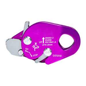 Purple Aluminum Alloy Anti-fall Device Flow Rope Self-locking Device 220KG Load Capacity Support 9.5-13mm Ropes