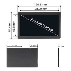 MPC5088 5-inch Type-C USB Sub Display HD IPS Computer Secondary Monitor with CNC Shell Support Brightness Adjustment