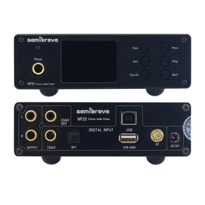 Semibreve NP20 Lossless Audio Decoder 2xPCM1794 DAC Bluetooth5.4 Headphone Amplifier with USB Sub Card for Amanero
