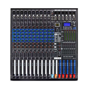 GS RX12 Professional Performance-grade 12-Channel Bluetooth5.0 USB Stage Audio Mixer DSP 99 Digital Effector