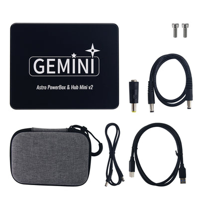 Gemini PowerBox &amp; Hub Mini V2 USB3.1 Hub High Speed Astronomical Power Management Box without Dovetail Plate