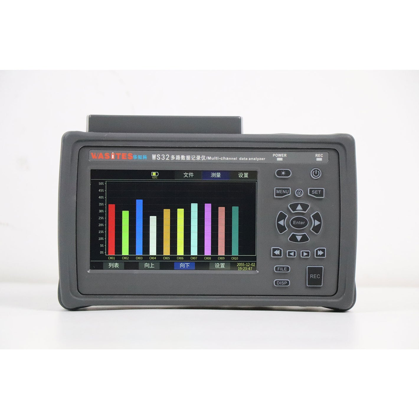 WASITES WS32 10CH Temperature Recorder Multi-Channel Data Analyzer for Thermocouple RTD Voltage and Current
