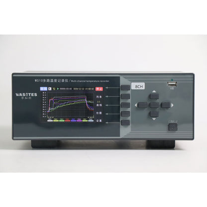 WASITES WS10-8 8CH Multi-Channel Temperature Recorder Temperature Logger with 4.3" True-Color LCD