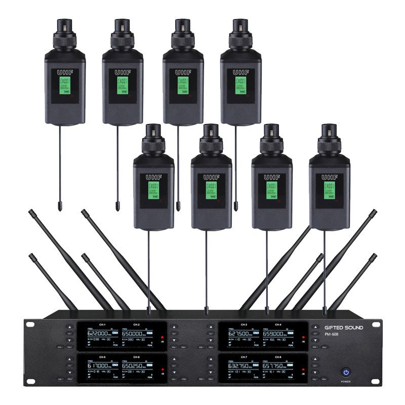 PM-608 One-to-Eight 612.5-667.25MHz U-band Professional Wireless Transmitter and Receiver for Conference Microphones