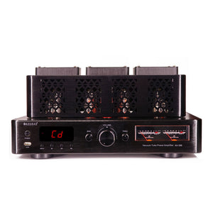 Black AV399 HiFi Electronic Tube Amplifier 200W+200W High Power Bluetooth5.0 Vacuum Tube Power Amplifier