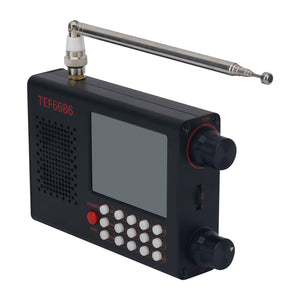 TEF6686 Radio Portable FM/LW/MW/SW Radio Receiver with 2.8" Color Touch Screen &amp; Built-in Battery