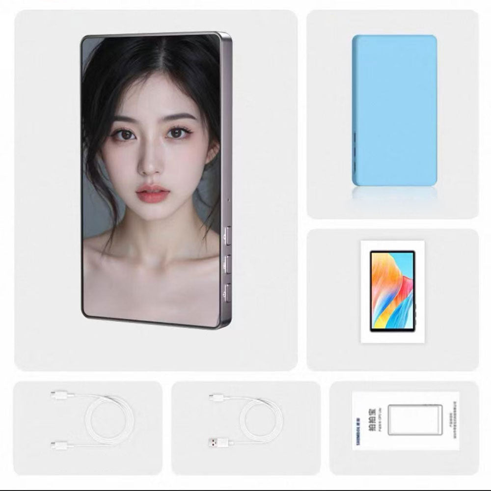 SHIMBOL CP5 Lite 1080P 5-Inch Smartphone Rear Camera Selfie Monitor Selfie Screen (Blue Silicone Case)