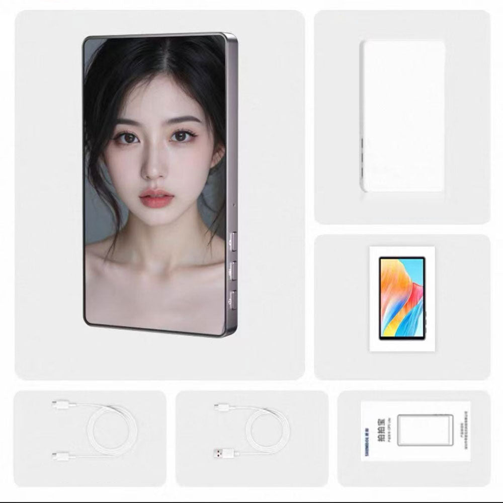 SHIMBOL CP5 Lite 1080P 5-Inch Smartphone Rear Camera Selfie Monitor Selfie Screen (White Silicone Case)