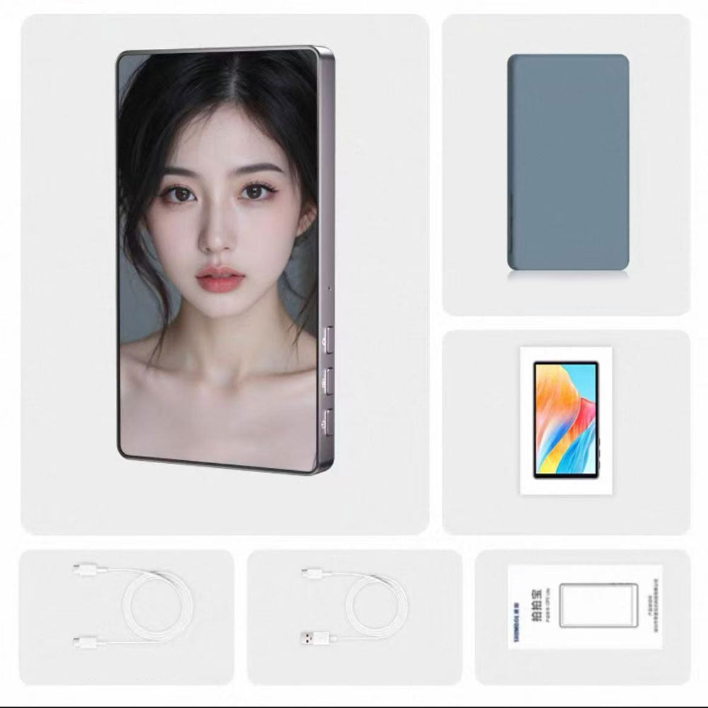 SHIMBOL CP5 Lite 1080P 5-Inch Smartphone Rear Camera Selfie Monitor Selfie Screen (Gray Silicone Case)