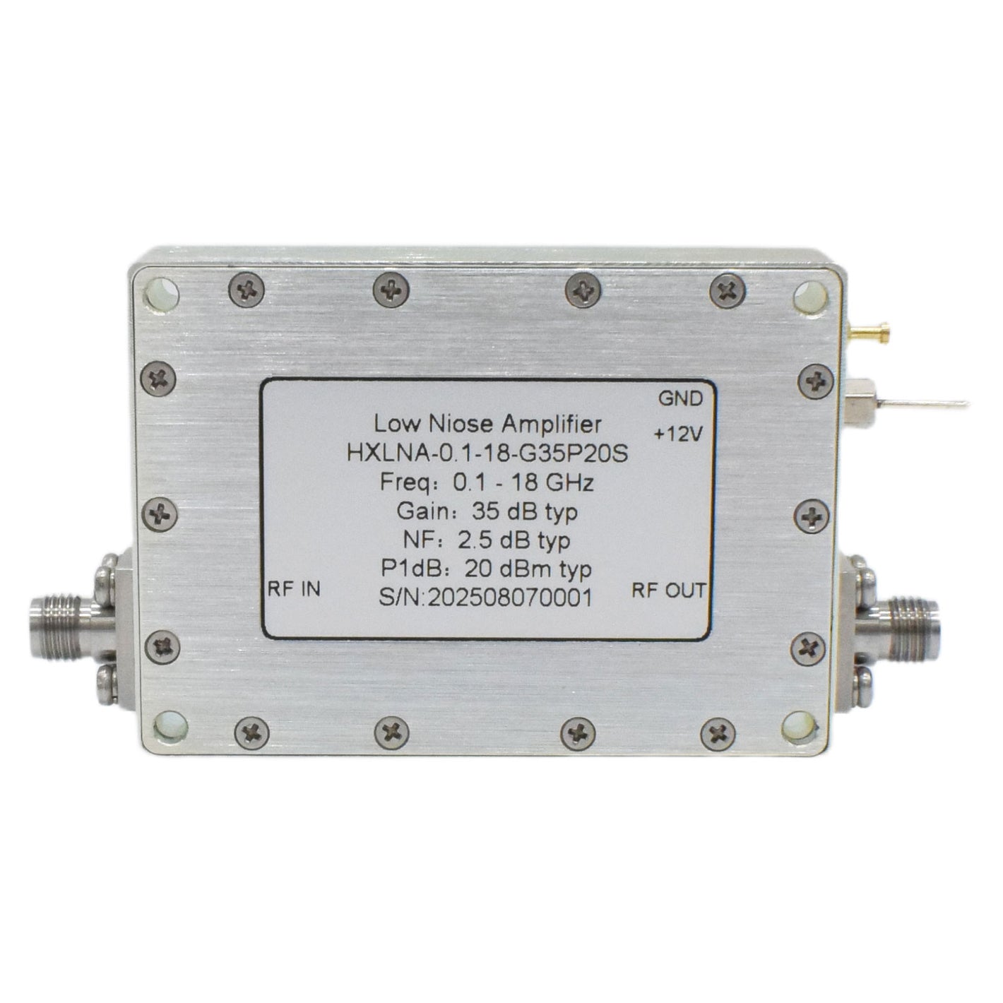 0.1-18GHz Ultra-wide Band RF Microwave Low Noise Amplifier 35dB High Gain LNA with SMA Female Connector