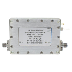 0.1-18GHz Ultra-wide Band RF Microwave Low Noise Amplifier 35dB High Gain LNA with SMA Female Connector