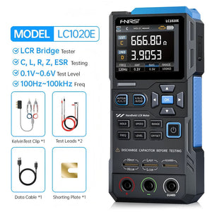FNIRSI LC1020E Handheld Digital LCR Meter 100Hz-100kHz Adjustable Capacitor/Resistor/Inductance/Impedance Tester