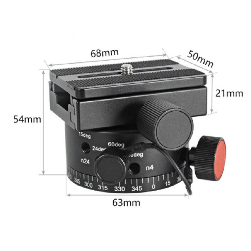 LEP-02 Aluminum Alloy Panoramic Indexing Rotator with Plate 1/4" UNC Screw and 10KG Load Capacity