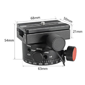 LEP-02 Aluminum Alloy Panoramic Indexing Rotator with Plate 1/4" UNC Screw and 10KG Load Capacity
