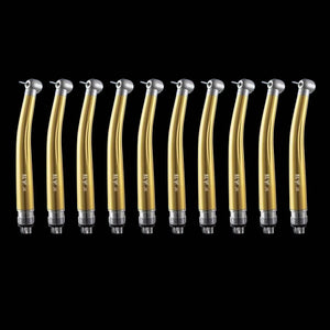 Set of 10 JINGNIU High-Speed Dental Handpieces Air Turbine Handpieces w/ Light &amp; Single-Point Spray