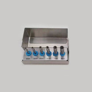 6PCS Extended Trephine Drills Trephine Burs (3mm, 4mm, 5mm, 6mm, 7mm, 8mm) &amp; Sterilization Box