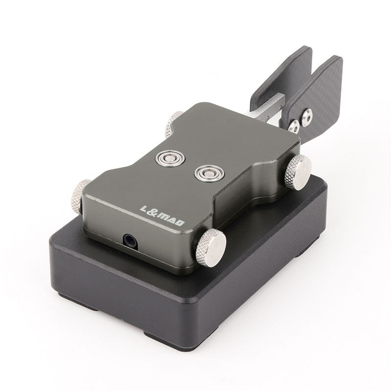 HamGeek Titanium Gray Double-Paddle Automatic CW Key 3.5mm Shortwave Radio Morse Code Key Telegraph Training Key