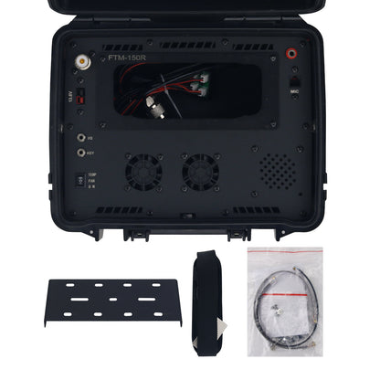 Black Emergency Radio Communication Box with Metal Panel Dedicated for YAESU FTM-150R Radio Station