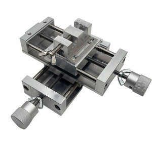 Precision Cross Mini Manual Sliding Table Linear Rail X/Y Axis Platform + A Clamp for Digital Control CNC Processing
