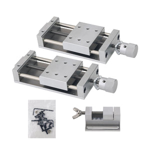 Precision Cross Mini Manual Sliding Table Linear Rail X/Y Axis Platform + B Clamp for Digital Control CNC Processing