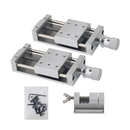 Precision Cross Mini Manual Sliding Table Linear Rail X/Y Axis Platform + B Clamp for Digital Control CNC Processing