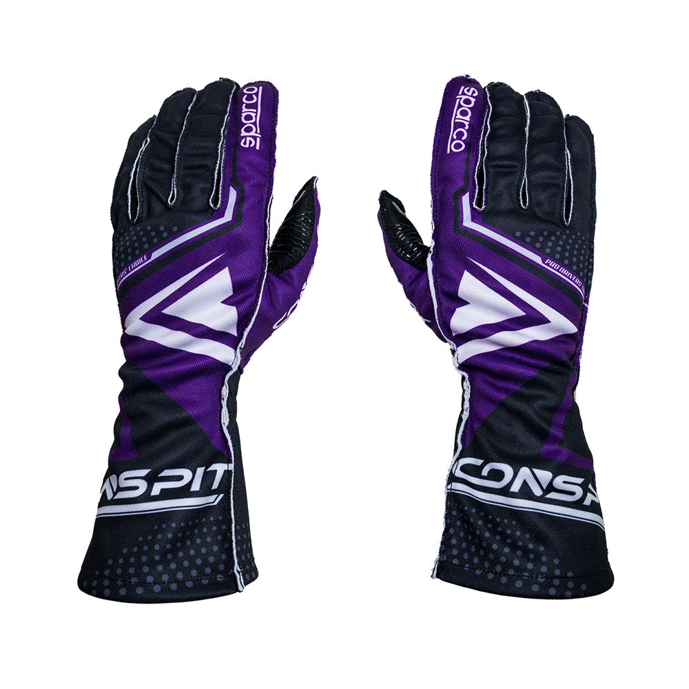 Co-Branded Sim Racing Gloves No. 10 (M) with Outer Stitching and Breathable Design for SPARCO & CONSPIT