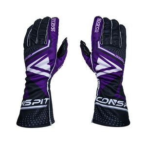 Co-Branded Sim Racing Gloves No. 10 (M) w/ Outer Stitching &amp; Breathable Design for SPARCO &amp; CONSPIT