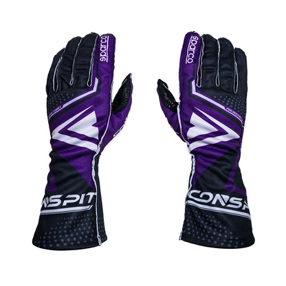 Co-Branded Sim Racing Gloves No. 10 (M) w/ Outer Stitching &amp; Breathable Design for SPARCO &amp; CONSPIT