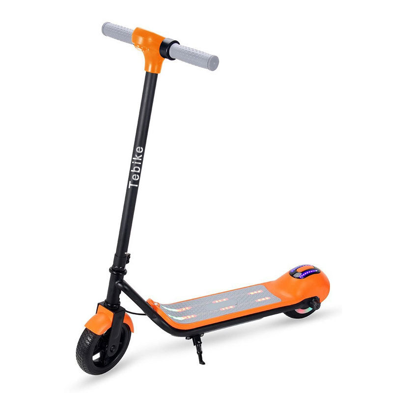 Tebike 14KM/H Kids Electric Scooter 2-Wheeled E-Scooter (Orange) with 6.5-Inch Tires and Bluetooth Speaker